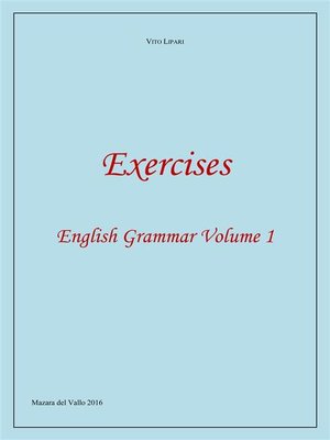 cover image of Exercises--English Grammar Volume 1